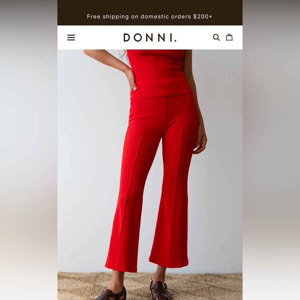 Donni NWT rib kick flare pants